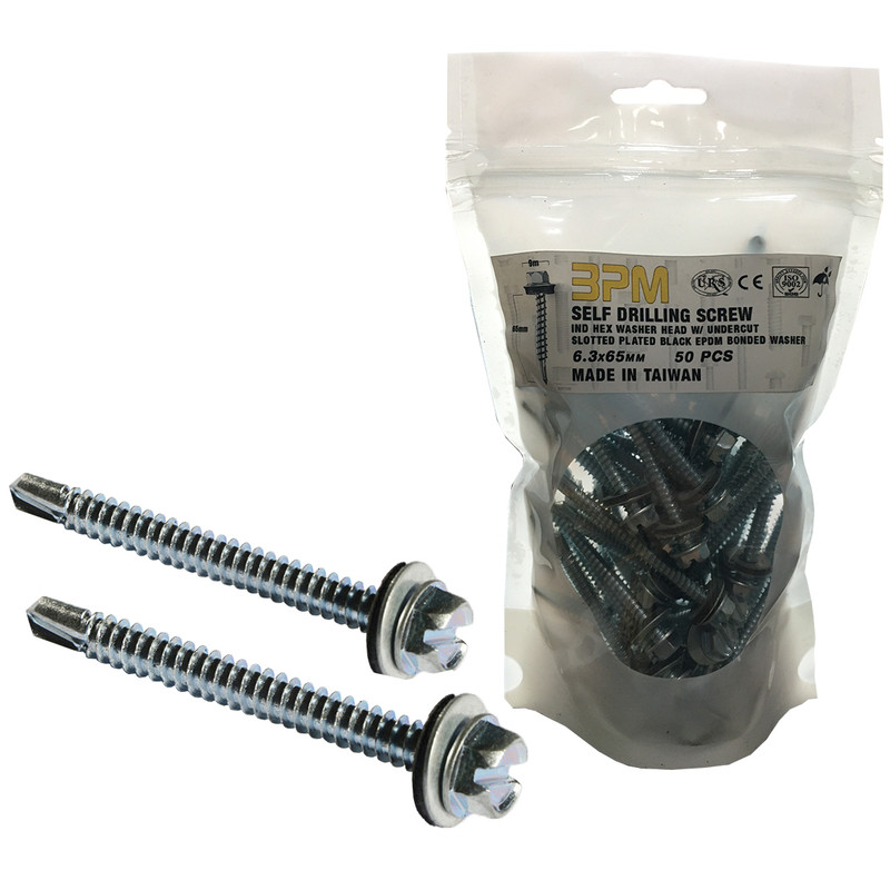 پیچ شیروانی سرمته مدل BPM14-65 بسته 50 عددی