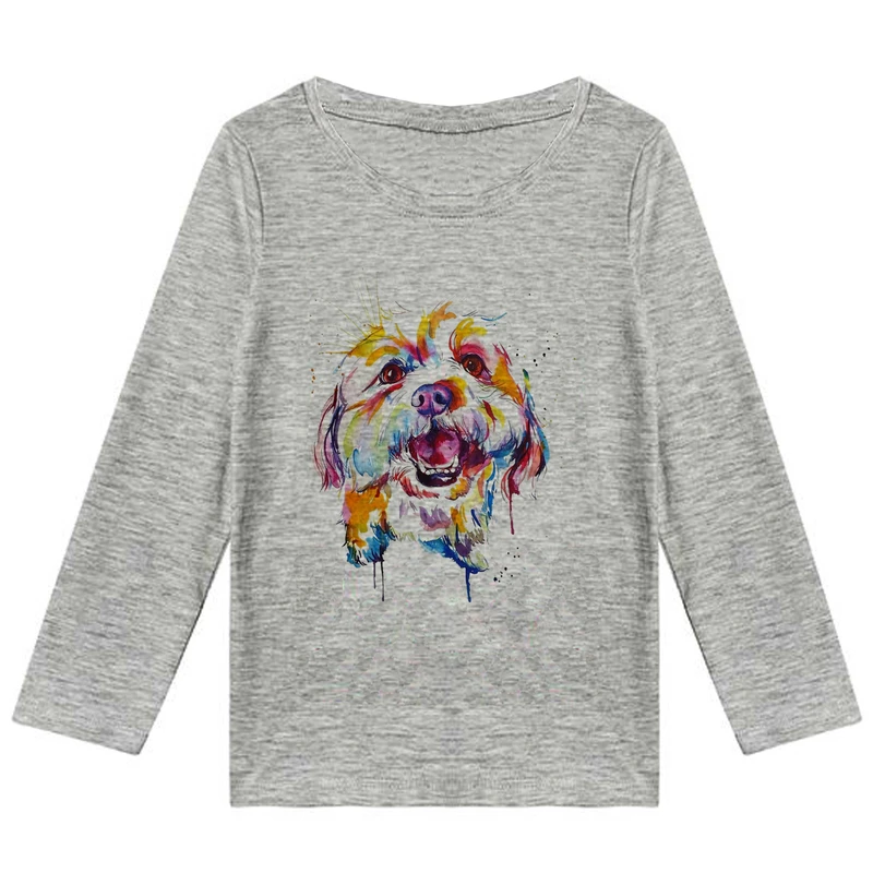 تیشرت آستین بلند پسرانه طرح سگ کد F56