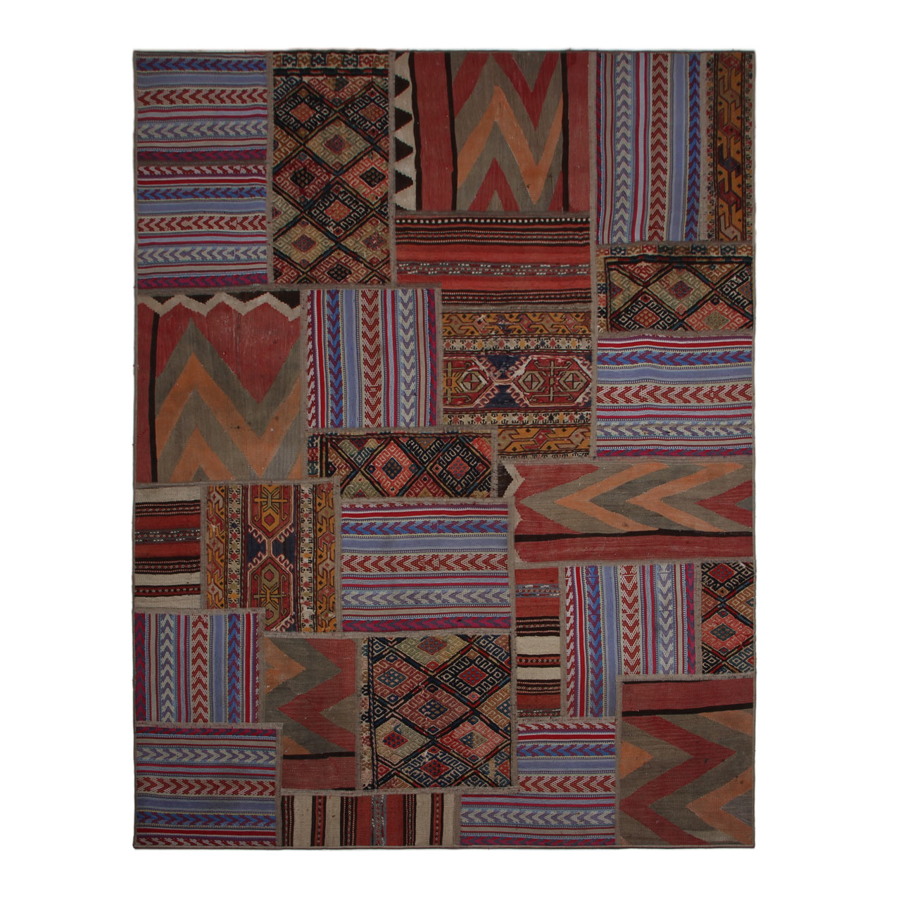 کلاژ گلیم دستبافت سه و نیم متری مدل چهل تکه کد 169