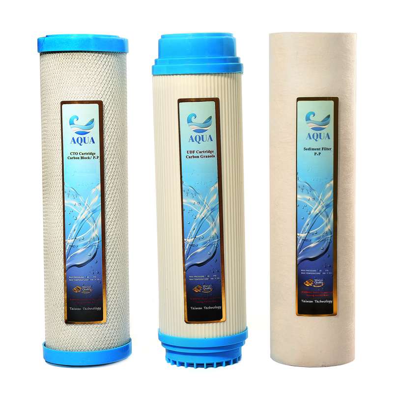 فیلتر دستگاه تصفیه کننده آب خانگی آکوا مدل AQUA-3s مجموعه 3 عددی فیلتر دستگاه تصفیه کننده آب خانگی آکوا مدل AQUA-3s مجموعه 3 عددی