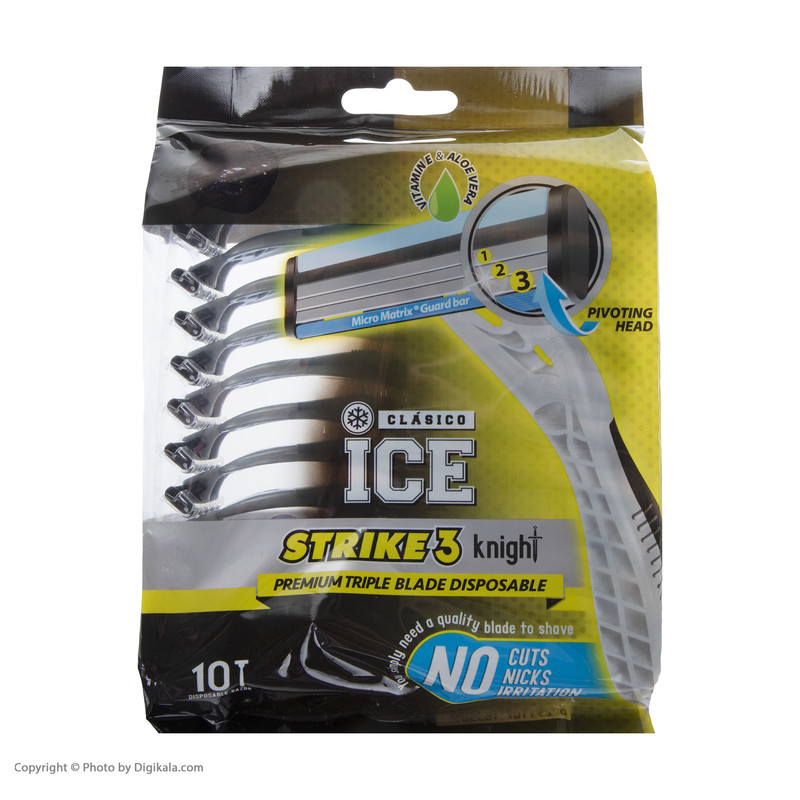 خود تراش آیس مدل Strike 3 Knight بسته 10 عددی خود تراش آیس مدل Strike 3 Knight بسته 10 عددی