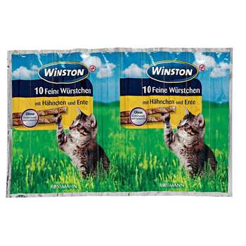 تشویقی گربه وینستون مدل Hähnchen & Ente بسته 10 عددی