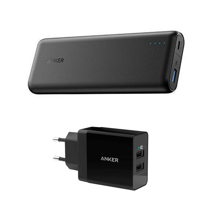 شارژر همراه انکر مدل PowerCore Speed A1275 ظرفیت 20000 میلی آمپر ساعت به همراه شارژر دیواری