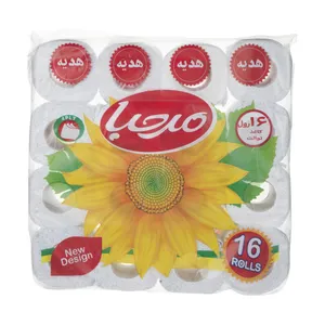 دستمال توالت 100 برگ مرحبا مدل Flower بسته 16 عددی