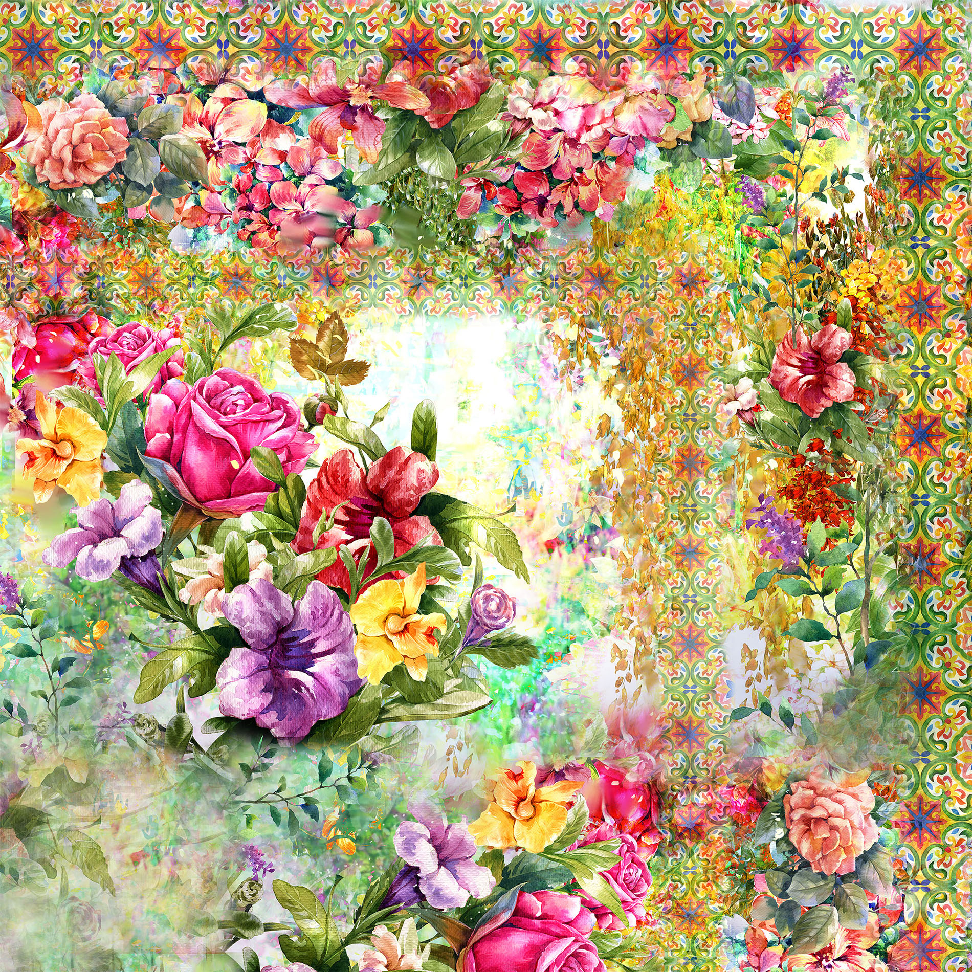 روسری زنانه بلالوک طرح گل کد 024