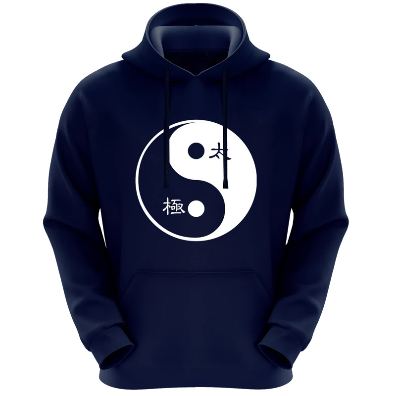 هودی مردانه طرح یین و یانگ چینی کد F421 رنگ سرمه ای