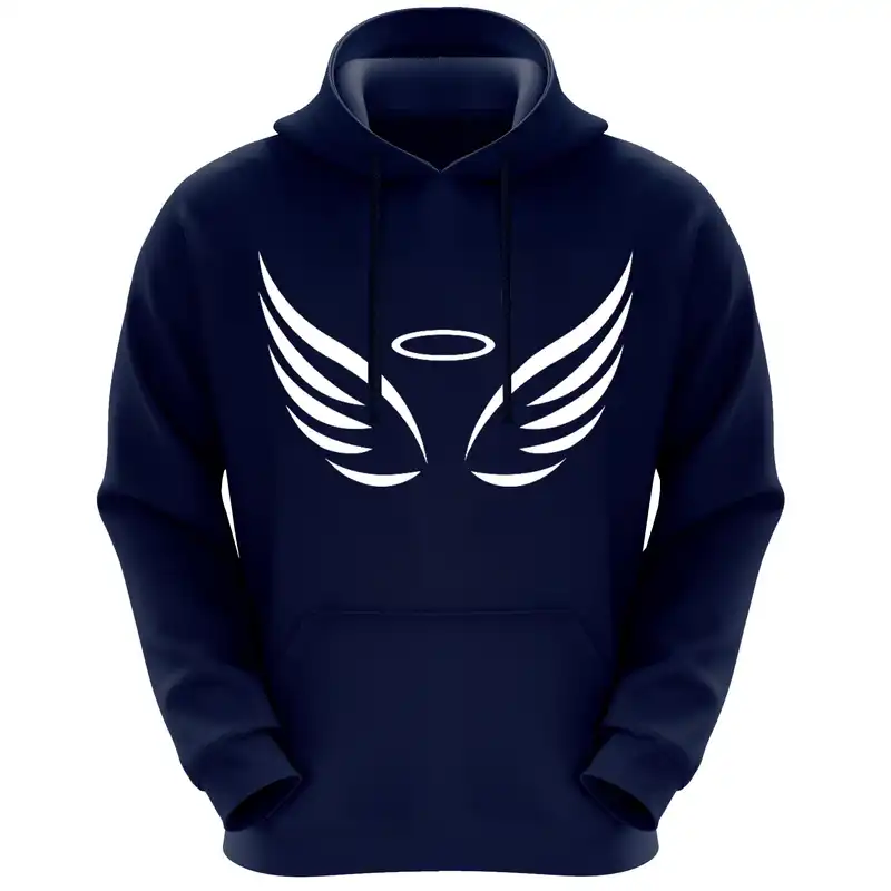 هودی زنانه طرح بال فرشته کد F186 رنگ سرمه ای