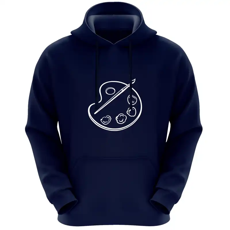 هودی زنانه طرح پالت رنگ کد F189 رنگ سرمه ای