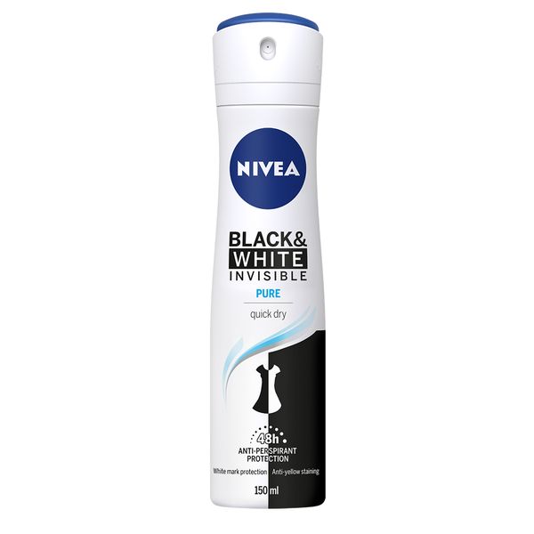 اسپری ضد تعریق زنانه نیوآ مدل Black And White Invisible Pure حجم 150 میلی لیتر اسپری ضد تعریق زنانه نیوآ مدل Black And White Invisible Pure حجم 150 میلی لیتر