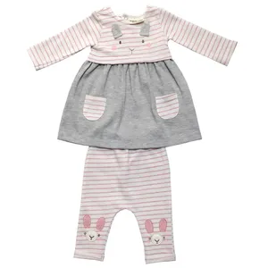 ست تونیک و شلوار نوزادی دخترانه رابو مدل 1336