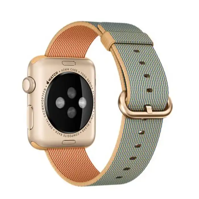 ساعت هوشمند اپل واچ سری 1 مدل 42mm Aluminum Case With Gold/Royal Blue Nylon Band