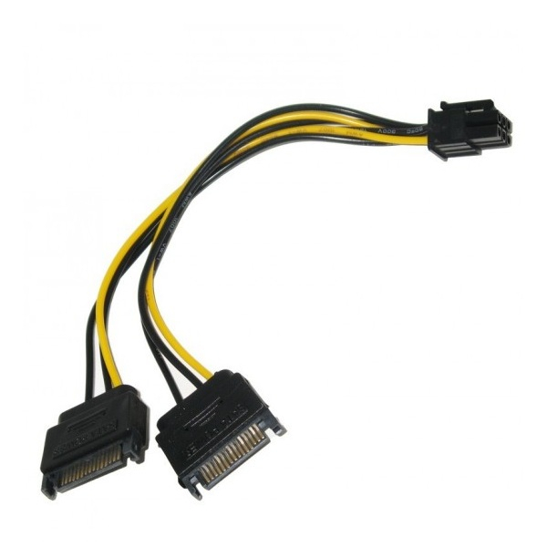 کابل برق کارت گرافیک 6 پین به ساتا کد G02 طول 0.2 متر 