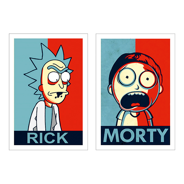 استیکر لپ تاپ  طرح Rick&Morty کد 02 مجموعه 2 عددی