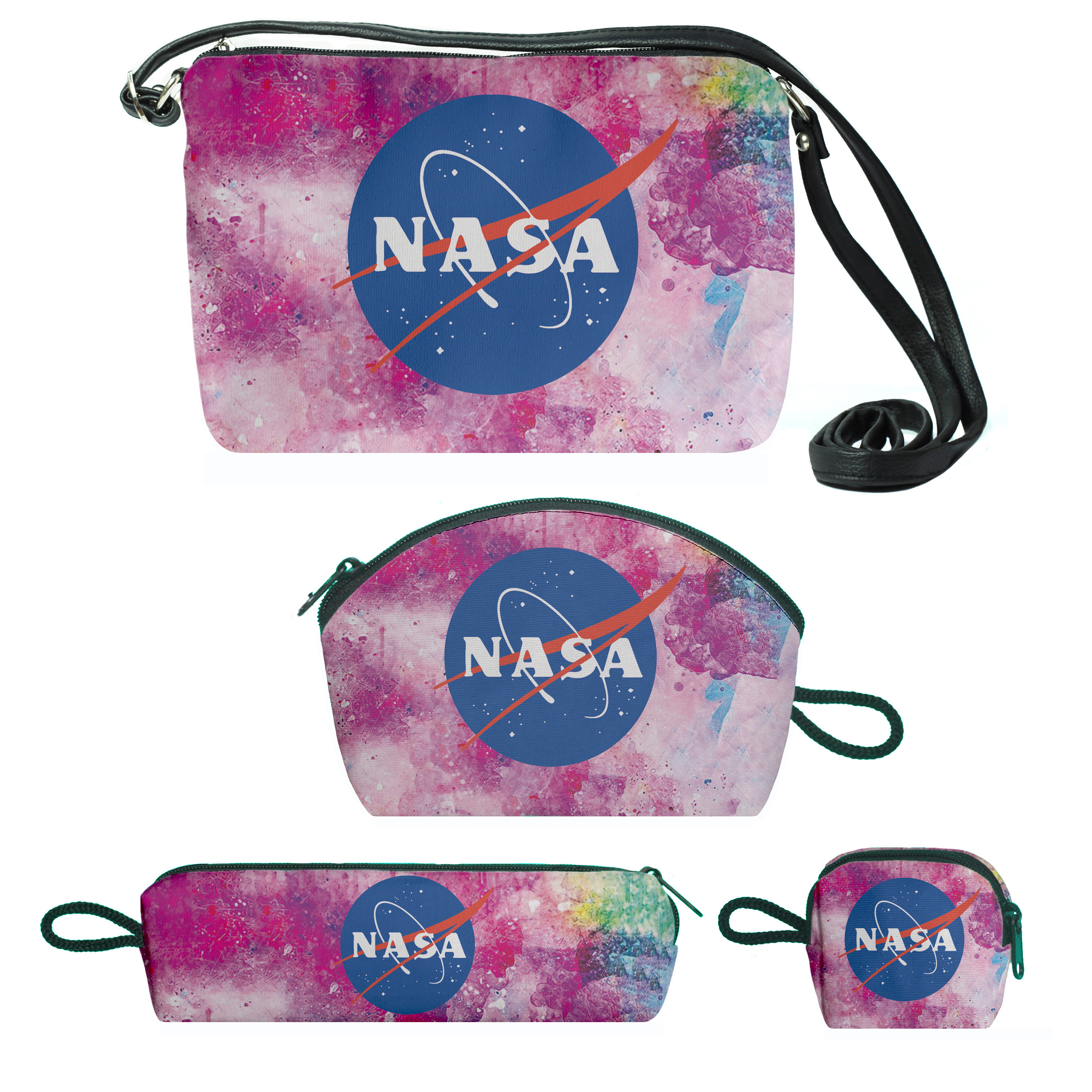کیف دخترانه طرح nasa مجموعه 4 عددی