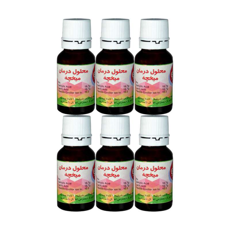 محلول درمان میخچه و زگیل پرشین مدل 06 حجم 15 میلی لیتر مجموعه 6 عددی
