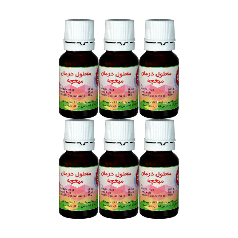 محلول درمان میخچه و زگیل پرشین مدل 06 حجم 15 میلی لیتر مجموعه 6 عددی