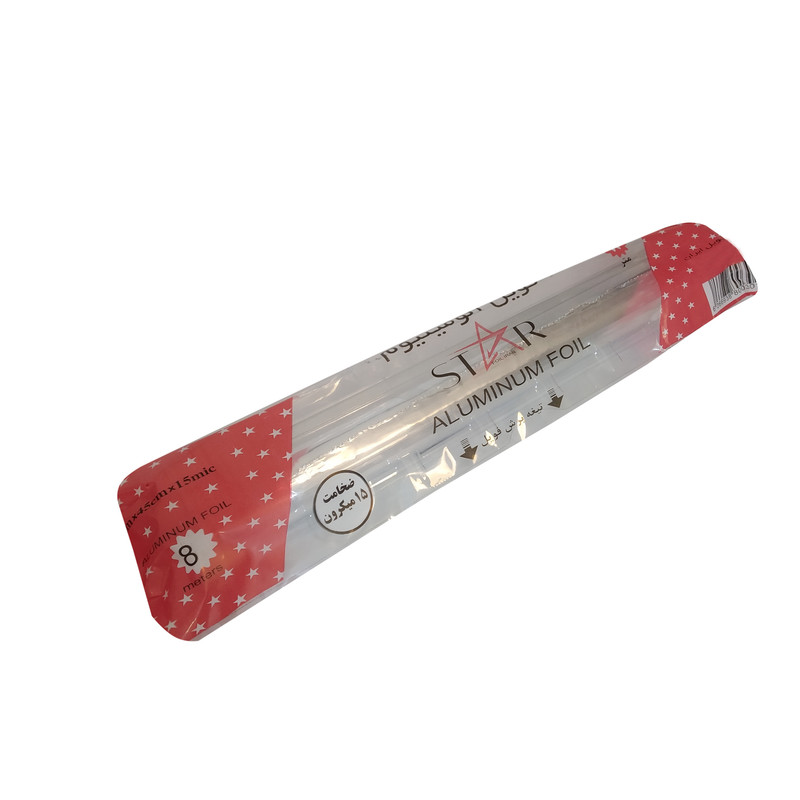 فویل آلومینیوم استار فویل ایران کد T15Mic رول 8 متری فویل آلومینیوم استار فویل ایران کد T15Mic رول 8 متری