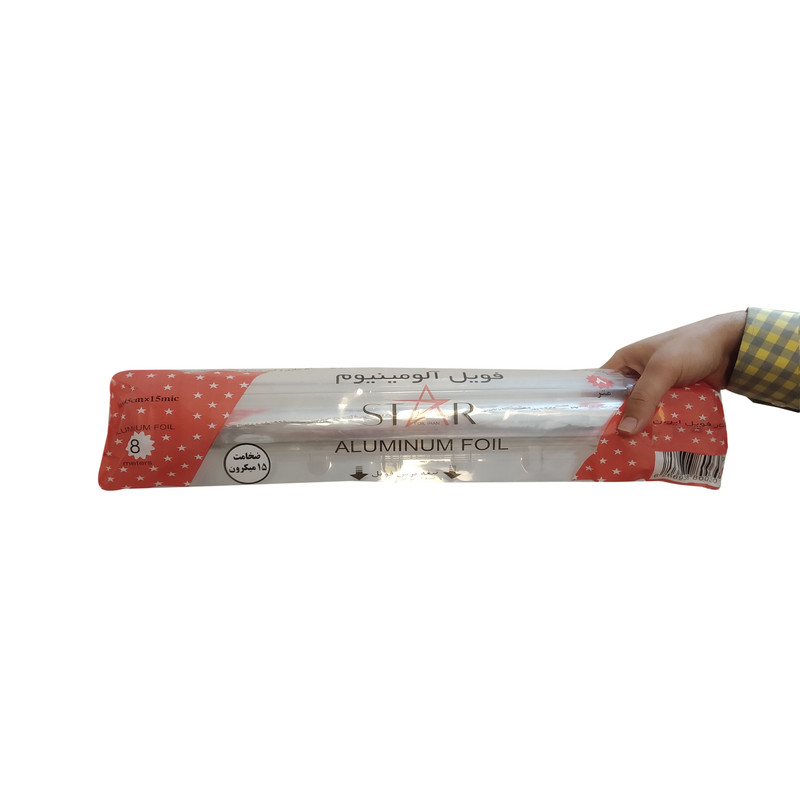 فویل آلومینیوم استار فویل ایران کد T15Mic رول 8 متری فویل آلومینیوم استار فویل ایران کد T15Mic رول 8 متری
