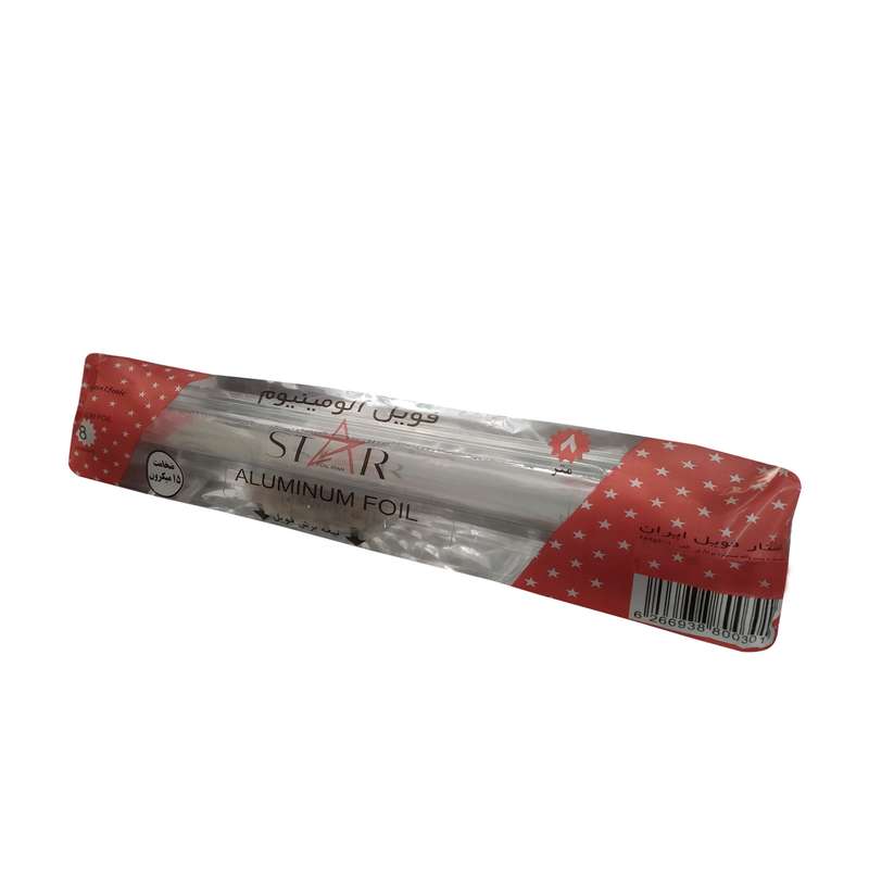 فویل آلومینیوم استار فویل ایران کد T15Mic رول 8 متری فویل آلومینیوم استار فویل ایران کد T15Mic رول 8 متری