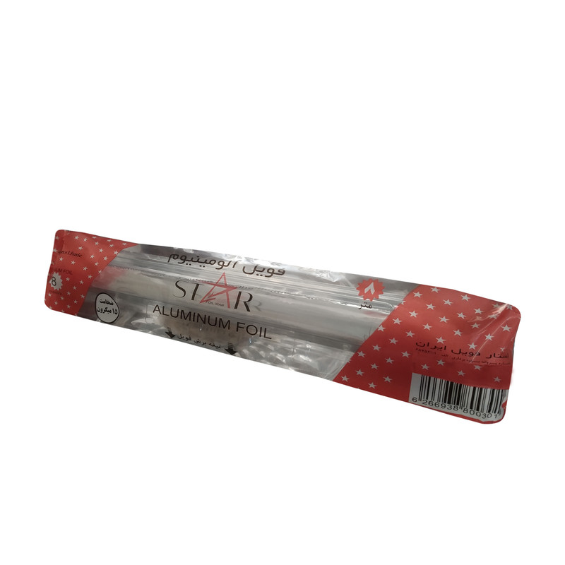 فویل آلومینیوم استار فویل ایران کد T15Mic رول 8 متری فویل آلومینیوم استار فویل ایران کد T15Mic رول 8 متری