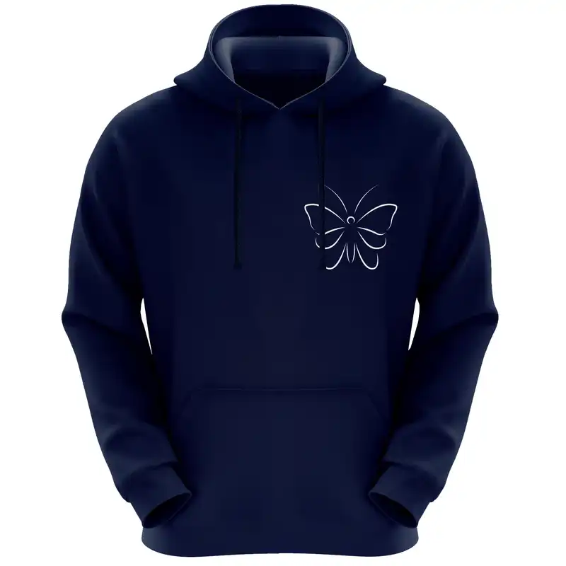 هودی زنانه طرح پروانه کد F208 رنگ سرمه ای