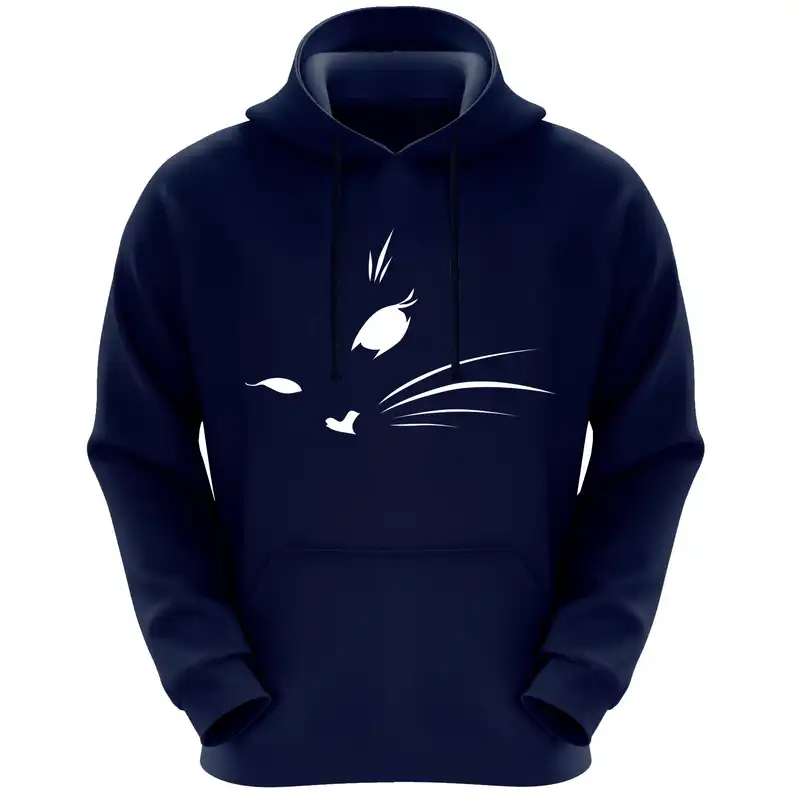 هودی زنانه طرح گربه کد F209 رنگ سرمه ای