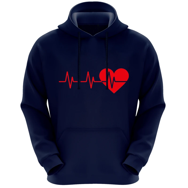 هودی زنانه طرح قلب و ضربان کد F215