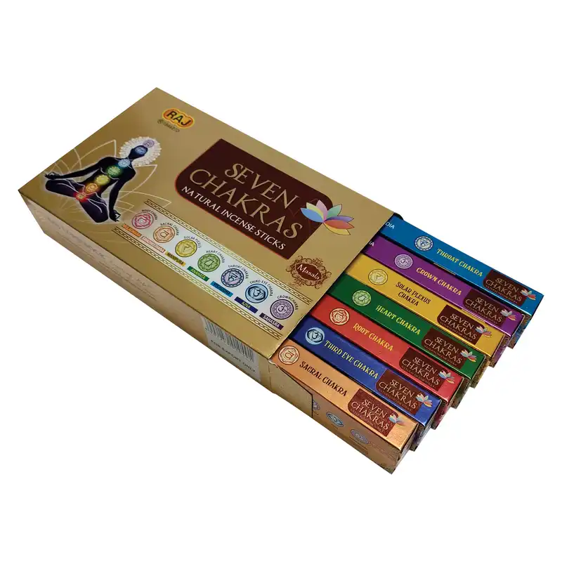 عود خوشبو کننده راج مدل هفت چاکرا بسته 7 عددی