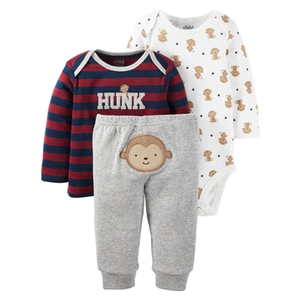 ست 3 تکه لباس نوزادی پسرانه کارترز طرح Hunk کد M176