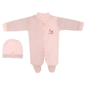 ست کلاه و سرهمی نوزادی دخترانه مدل SOURA-145