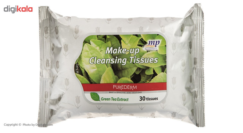 دستمال مرطوب پیوردرم مدل Green Tea Extract بسته 30 عددی