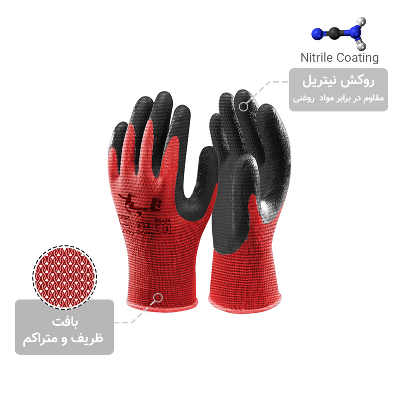 دستکش ایمنی تاپ کد 232