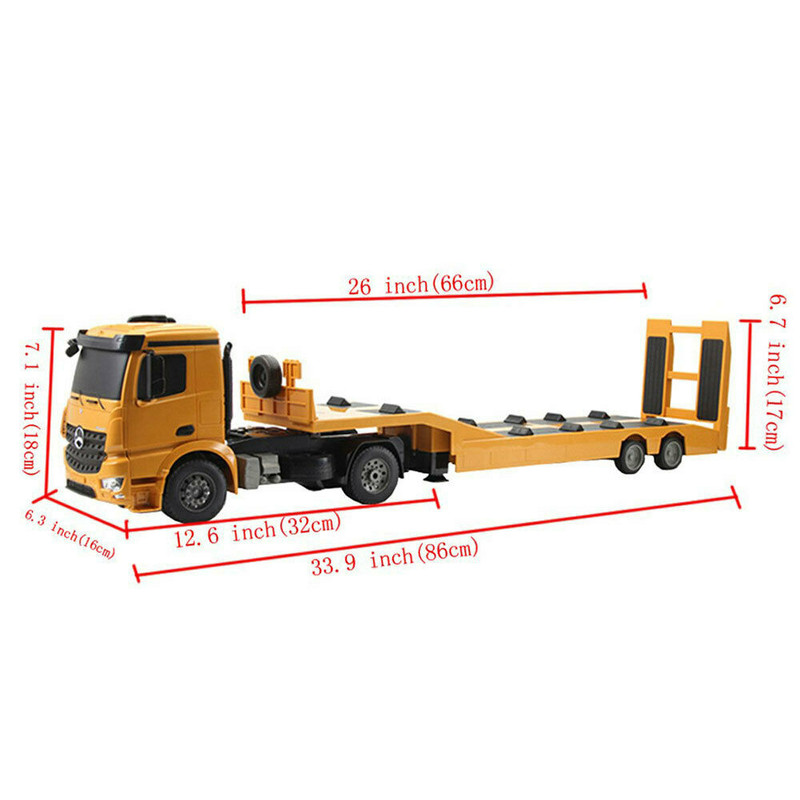ماشین بازی کنترلی دبل ای مدل Mercedes Benz Arocs Flat Bed Trailer