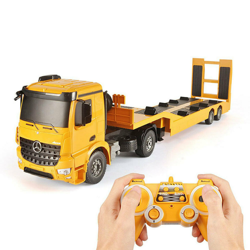 ماشین بازی کنترلی دبل ای مدل Mercedes Benz Arocs Flat Bed Trailer