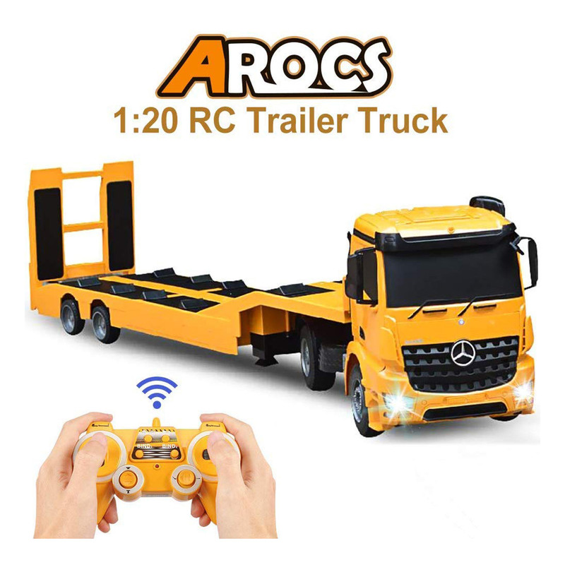 ماشین بازی کنترلی دبل ای مدل Mercedes Benz Arocs Flat Bed Trailer