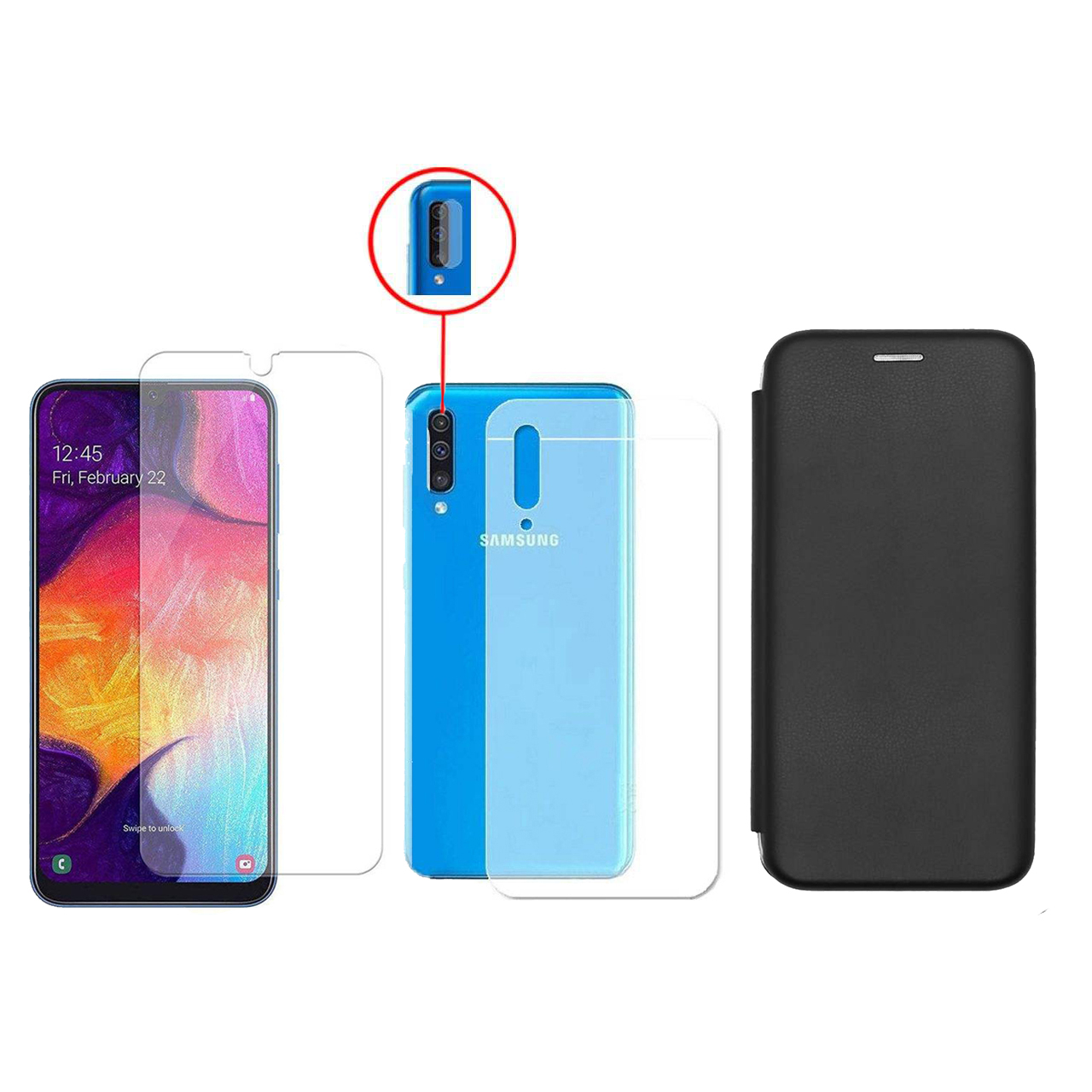 کاور مسیر مدل MGBML مناسب برای گوشی موبایل سامسونگ Galaxy A70/A70S به همراه محافظ صفحه نمایش و پشت گوشی و محافظ لنز دوربین
