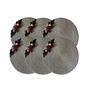زیر بشقابی مدل Flower126 بسته ۶ عددی