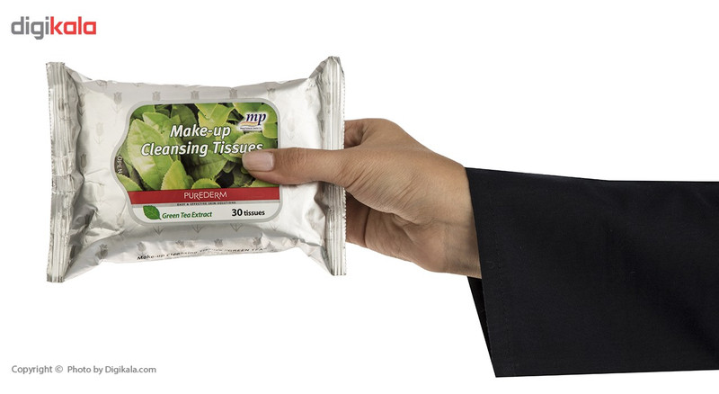 دستمال مرطوب پیوردرم مدل Green Tea Extract بسته 30 عددی