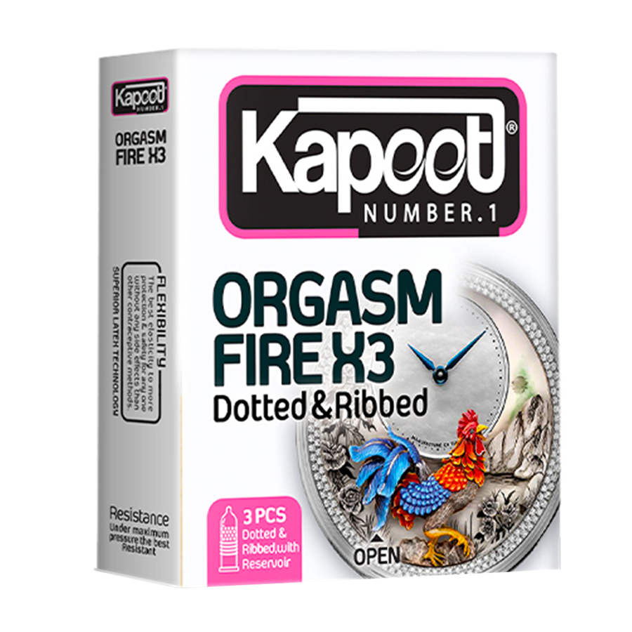 کاندوم کاپوت مدل Orgasm Fire X3 بسته 3 عددی
