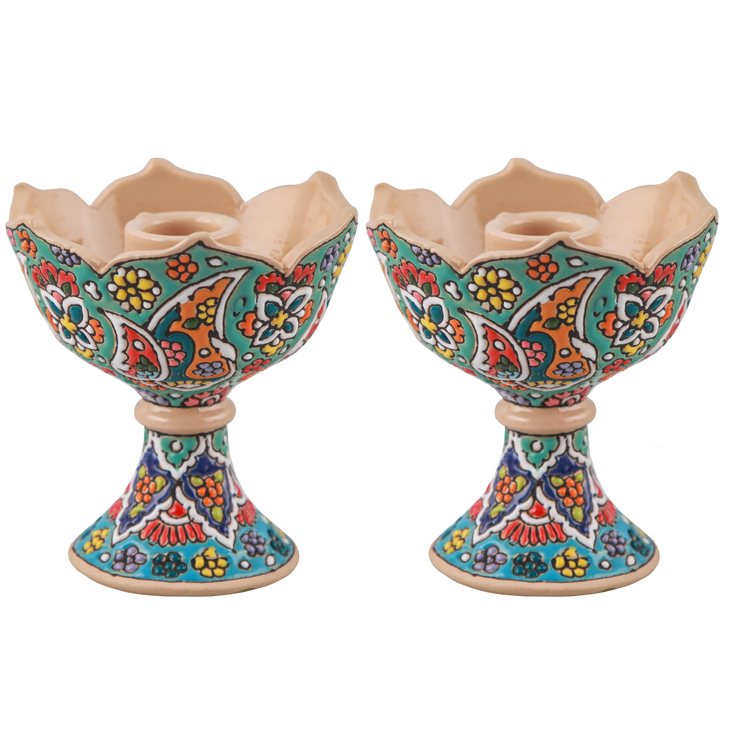 شمعدان میناکاری کد 79107 بسته دو عددی