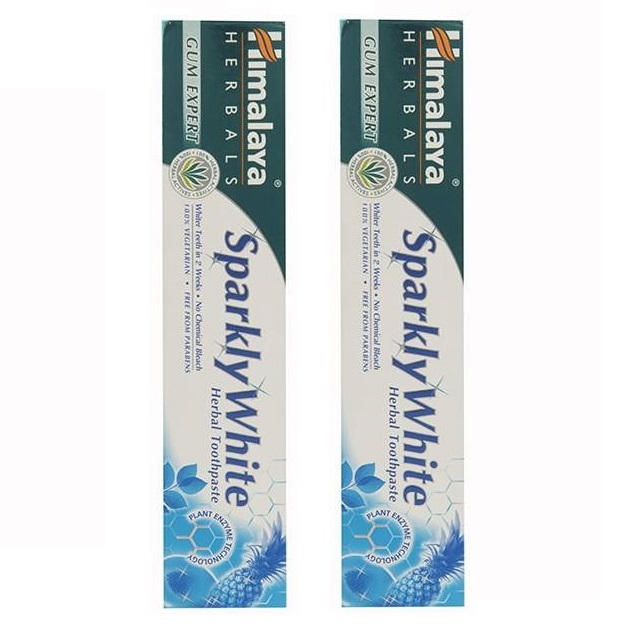 خمیر دندان هیمالیا مدل Sparkly White حجم 75 میلی لیتر مجموعه 2 عددی