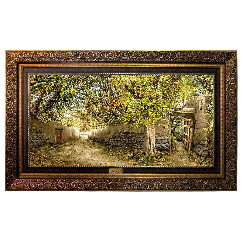 تابلو فرش ماشینی نقش نگار رضوی طرح کوچه باغ کد 1925CB