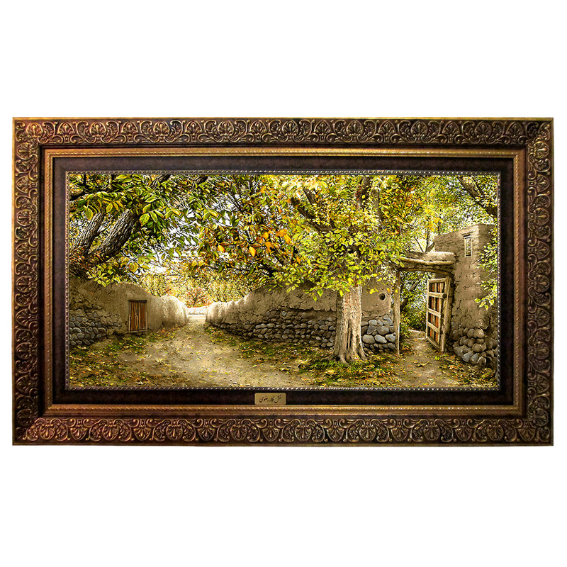 تابلو فرش ماشینی نقش نگار رضوی طرح کوچه باغ کد 1925CB