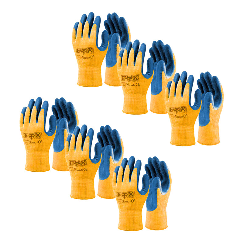 دستکش ایمنی فوکس کد 2121 بسته 6 عددی