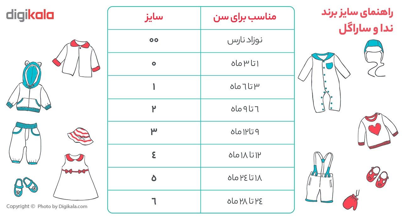 زیرپوش رکابی نوزادی ندا و ساراگل مدل 1035 - ندا ساراگل -  - 3