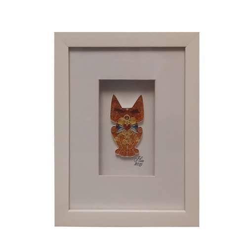 تابلو ملیله کاغذی مدل گربه