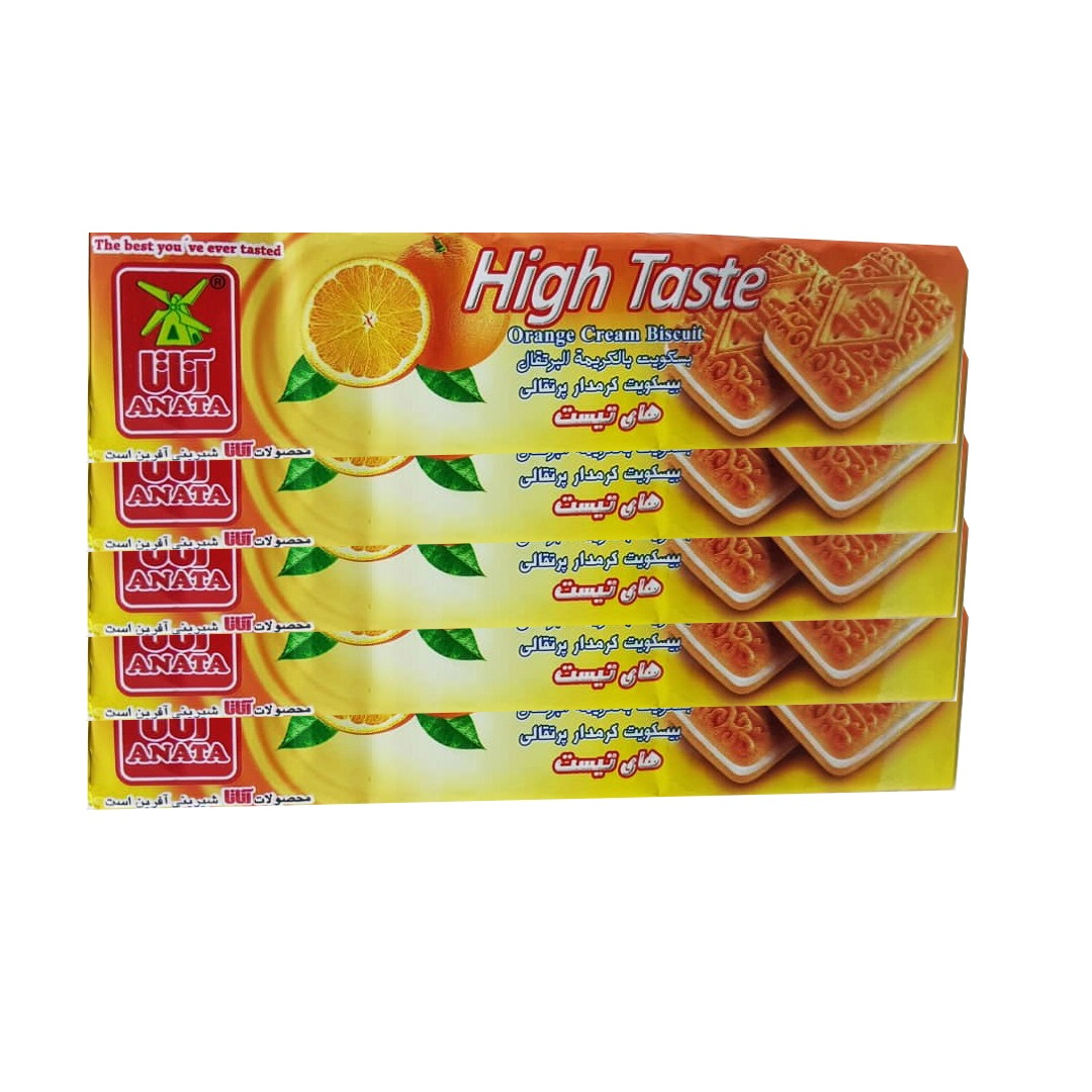 بیسکوییت کرمدار پرتقالی آناتا - 115 گرم بسته 36 عددی