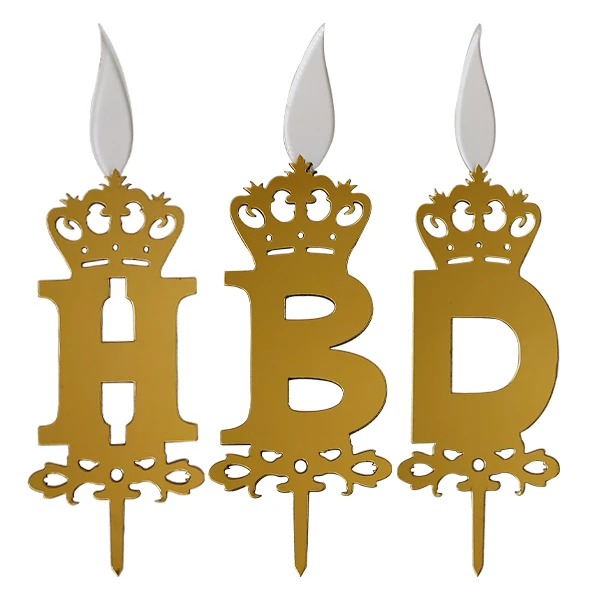 شمع تولد طرح HBD مجموعه ۳ عددی