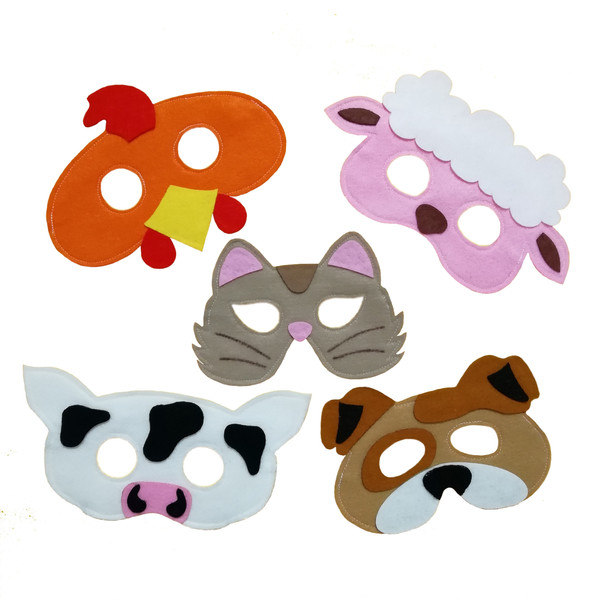 ماسک کودک طرح حیوانات کد 1 بسته 5 عددی