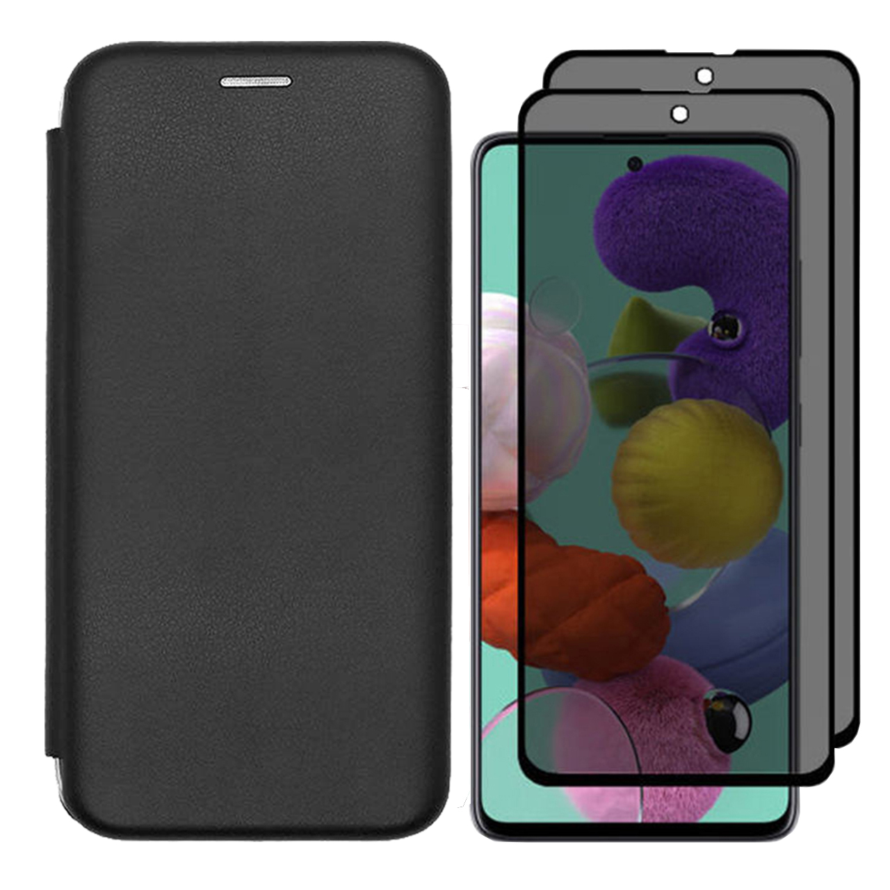 کیف کلاسوری اینفینیتی مدل INFCL2 مناسب برای گوشی موبایل سامسونگ GALAXY A51 به همراه 2 عدد محافظ صفحه نمایش حریم شخصی